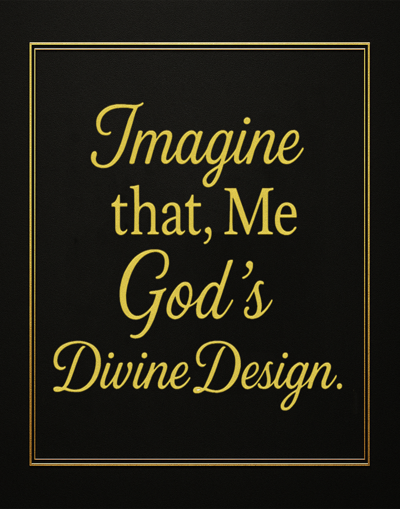 Imagine that, Me God’s Divine Design